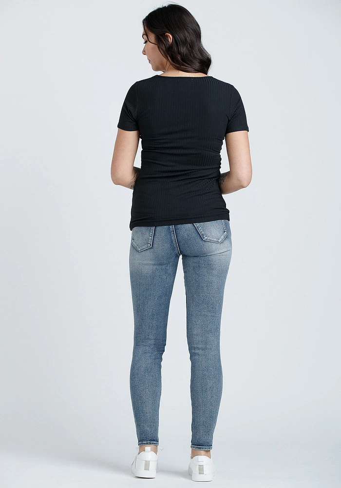 Women's Ribbed Keyhole Tee