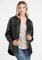 Women's Faux Leather Shacket