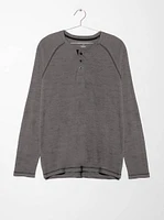 Men's Heathered Henley Shirt