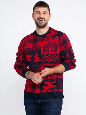 Men's Red Buffalo Sweater