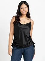 Women's Cowl Neck Satin Tank