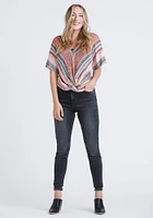 Women's Multi Stripe Front Knot Top