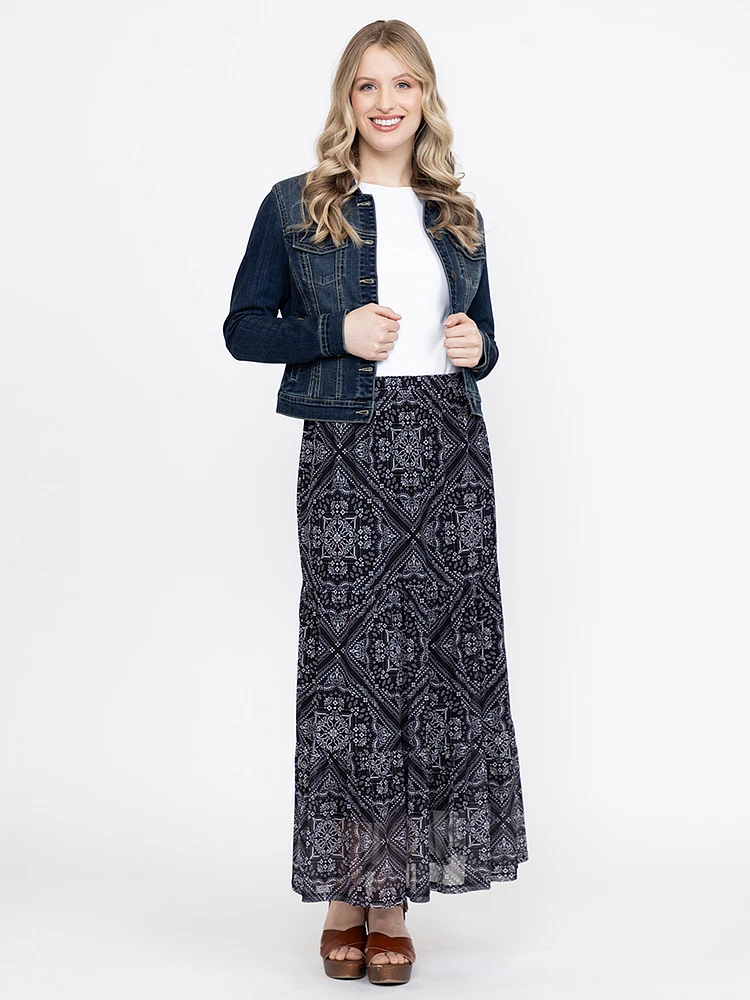 Women's Bandana Mesh Maxi Skirt