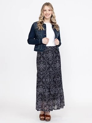 Women's Bandana Mesh Maxi Skirt