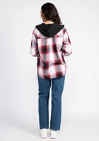 Women's Flannel Hooded Plaid Shirt