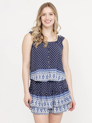 Women's Border Print Tank