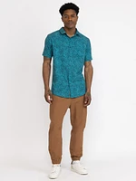 Men's Tonal Leaf Print Shirt