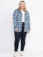 Women's Knit Plaid Hoodie