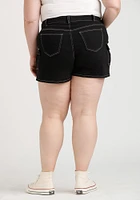 Women's Plus Stretch Twill Cargo Black Shortie