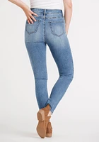 Women's Exposed Button Fly Skinny Jeans