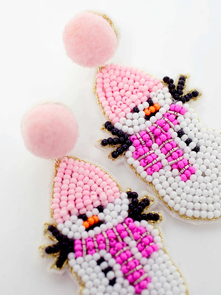 Women's Snowman Beaded Earrings