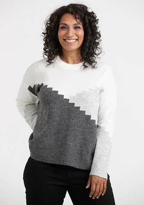 Women's Chevron Blocked Sweater