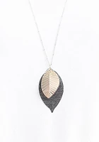 Filagree Black Leaf Stack Necklace