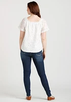 Women's Lace Peasant Top