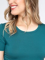 Women's Crew Neck Side Ruched Tee