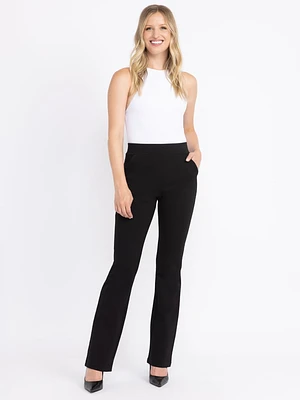 Women's Black Pull-on Ponte Boot Cut Pan