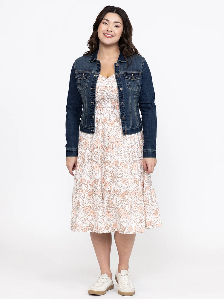 Women's Floral Tiered Midi Dress