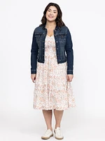 Women's Floral Tiered Midi Dress