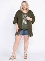 Women's Open Fringe Cardigan