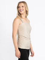 Women's Shimmer Ruched Tank