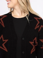 Women's Star Button Front Cardigan