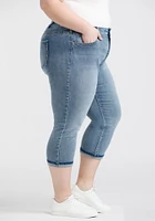 Women's Plus 2 Tone Stitch Cuffed Jean C