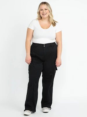 Women's Plus 2 Button Baggy Cargo Pants