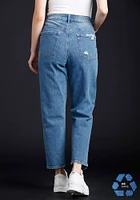 Women's High Rise Destroyed Stretch Mom Jean