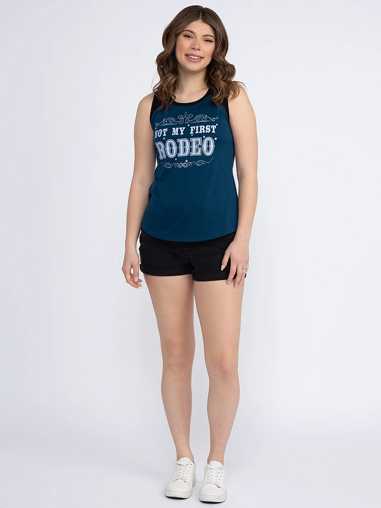 Women's Not My First Rodeo Baseball Tank