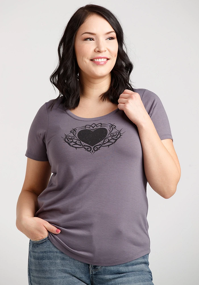 Women's Winged Heart Scoop Neck Tee