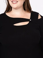 Women's Cut-Out Neck Sweater