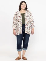 Women's Floral Ruffle Cardigan