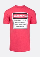 Men's Warning- Contains Facts Tee