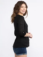 Women's Roll Sleeve Cardigan