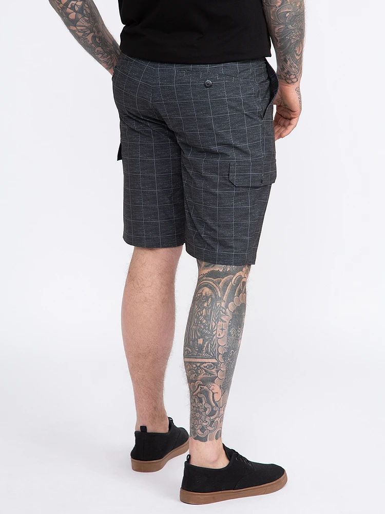 Men's Plaid Cargo Hybrid Shorts