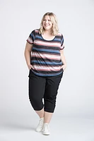 Women's Striped Scoop Neck Tee