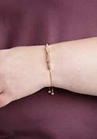 Pave Bow Bolo Gold Bracelet