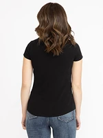 Women's Studded V Neck Tee