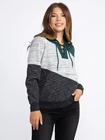 Women's Lace Up Neck Hoodie