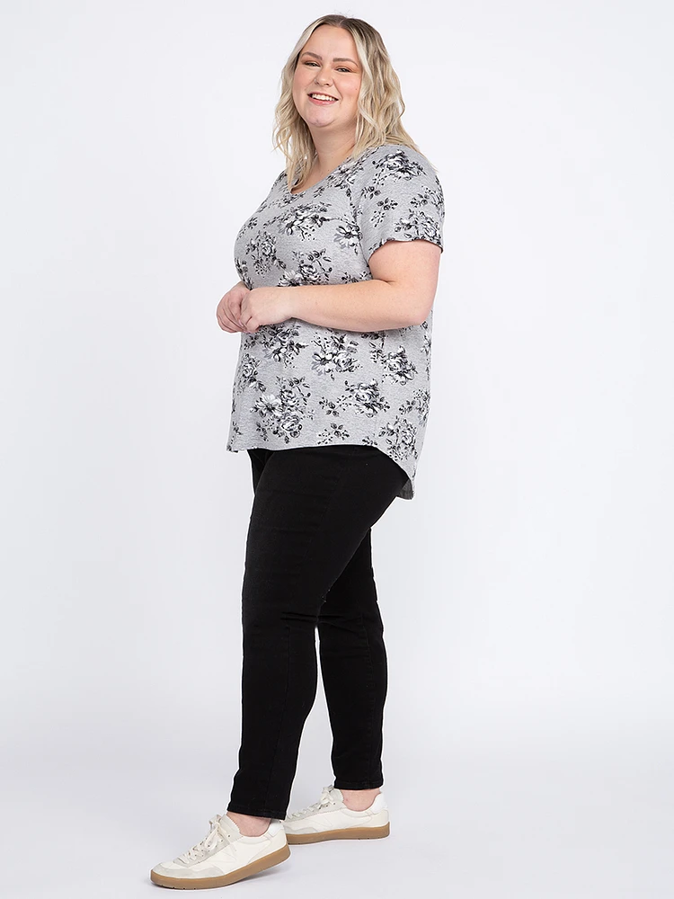 Women's Floral Scoop Neck Tee