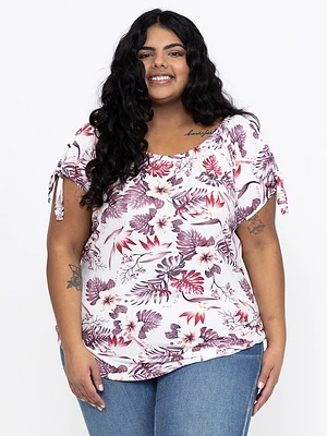 Women's Tropical Split Sleeve Top