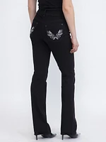 Women's Embellished Back Pocket BLACK Ba