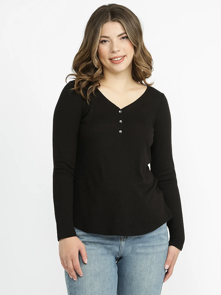 Women's Rib Long Sleeve Henley