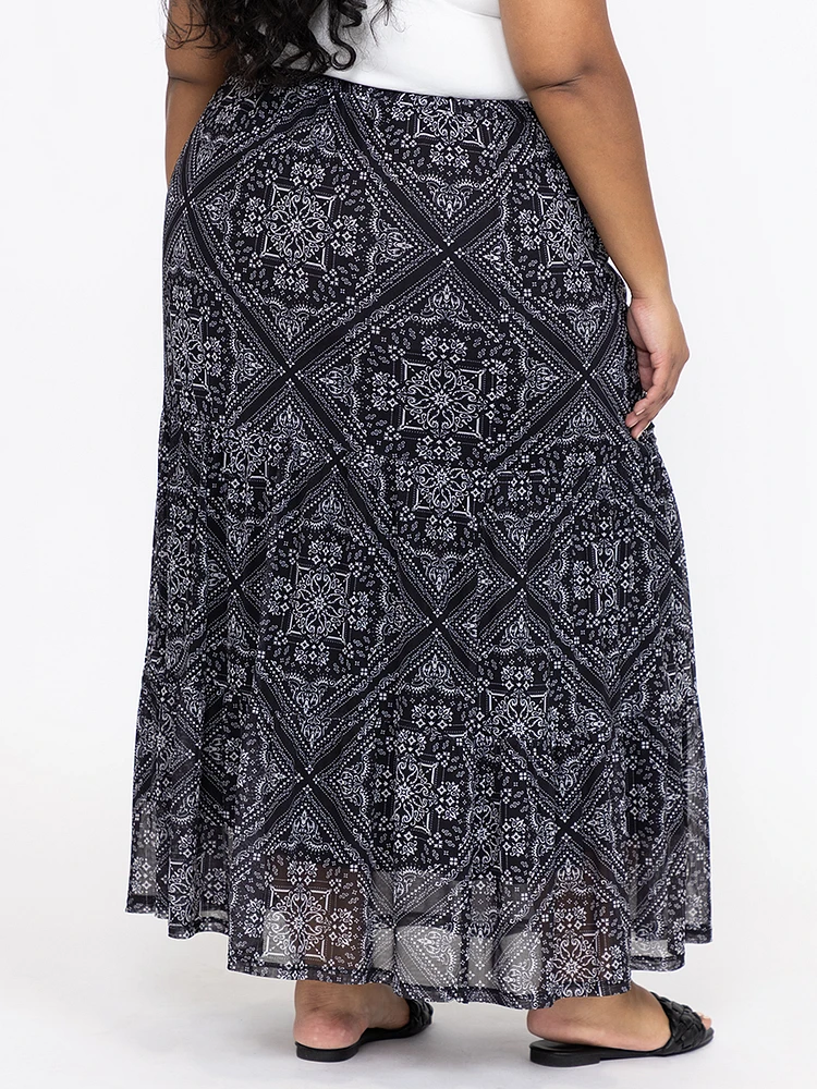 Women's Bandana Mesh Maxi Skirt
