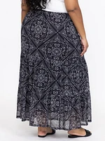 Women's Bandana Mesh Maxi Skirt