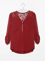 Women's Lace Insert Blouse