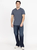 Men's Overdye Notch Henley Tee