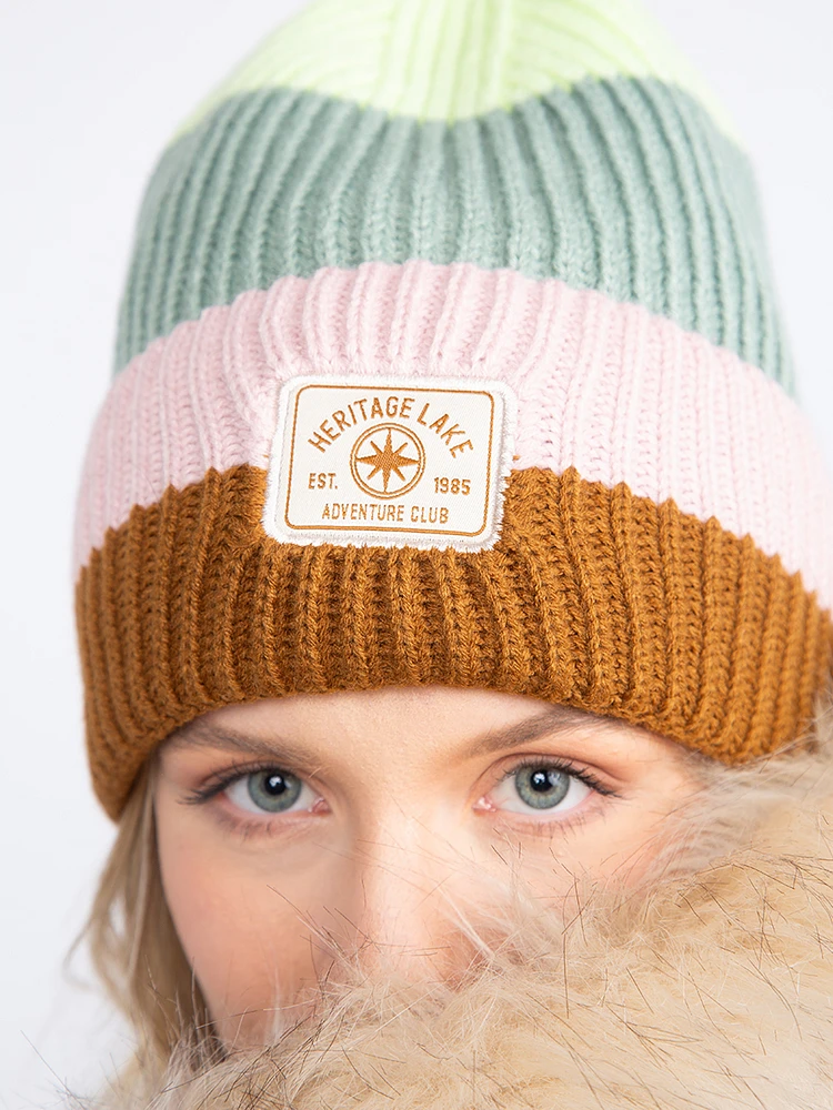 Pastel Stripe Cuff Beanie