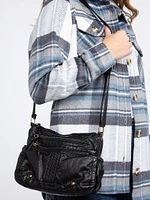 Women's Washed PU Crossbody Bag