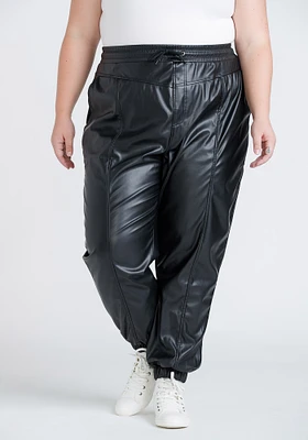 Women's Plus High Rise Faux Leather Jogger